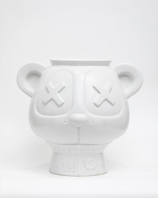 Florero Panda Atómica del Imaquinario de Yute y Tocuyo, mediano