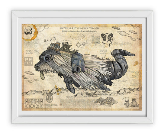 HUAYPE, El RETRO DRAGÓN VOLADOR, grabado en edición limitada
